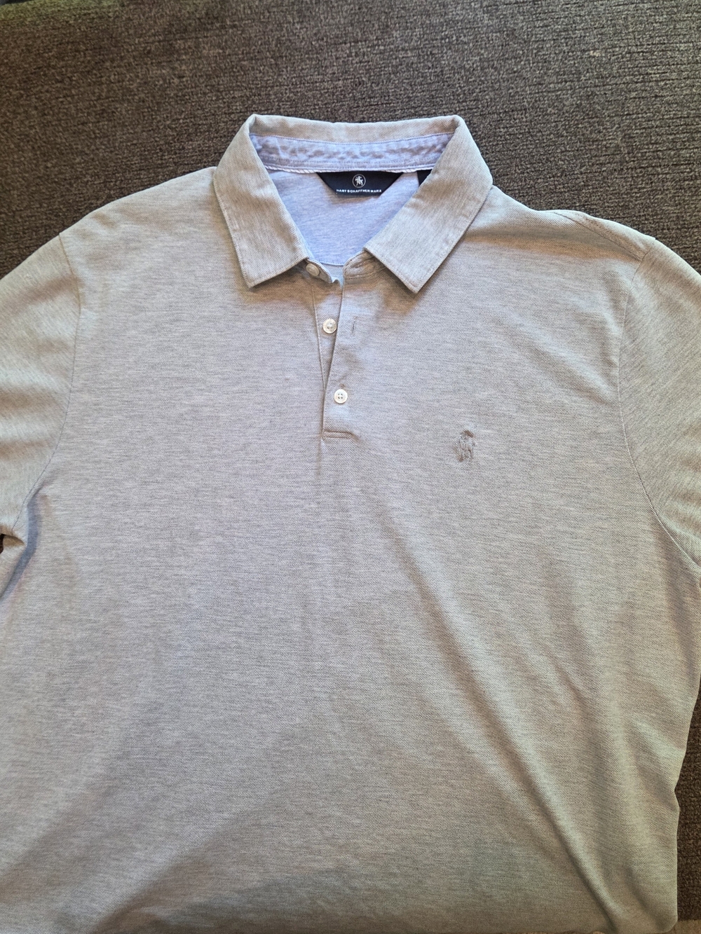 Hart Schaffner Marx Light Gray Polo Shirt. 100% Cotton